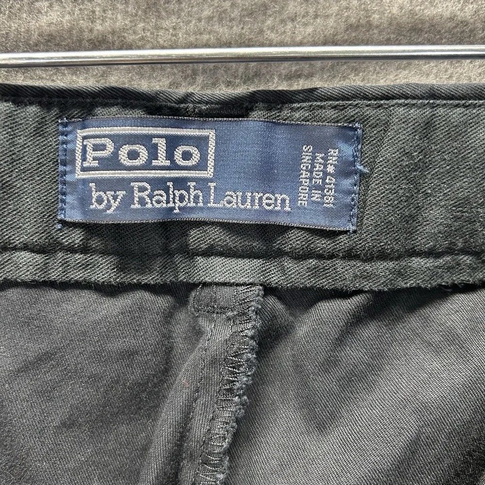 Polo Ralph Lauren Mens Black Classic Chino Pants 42x32 100% Cotton‎